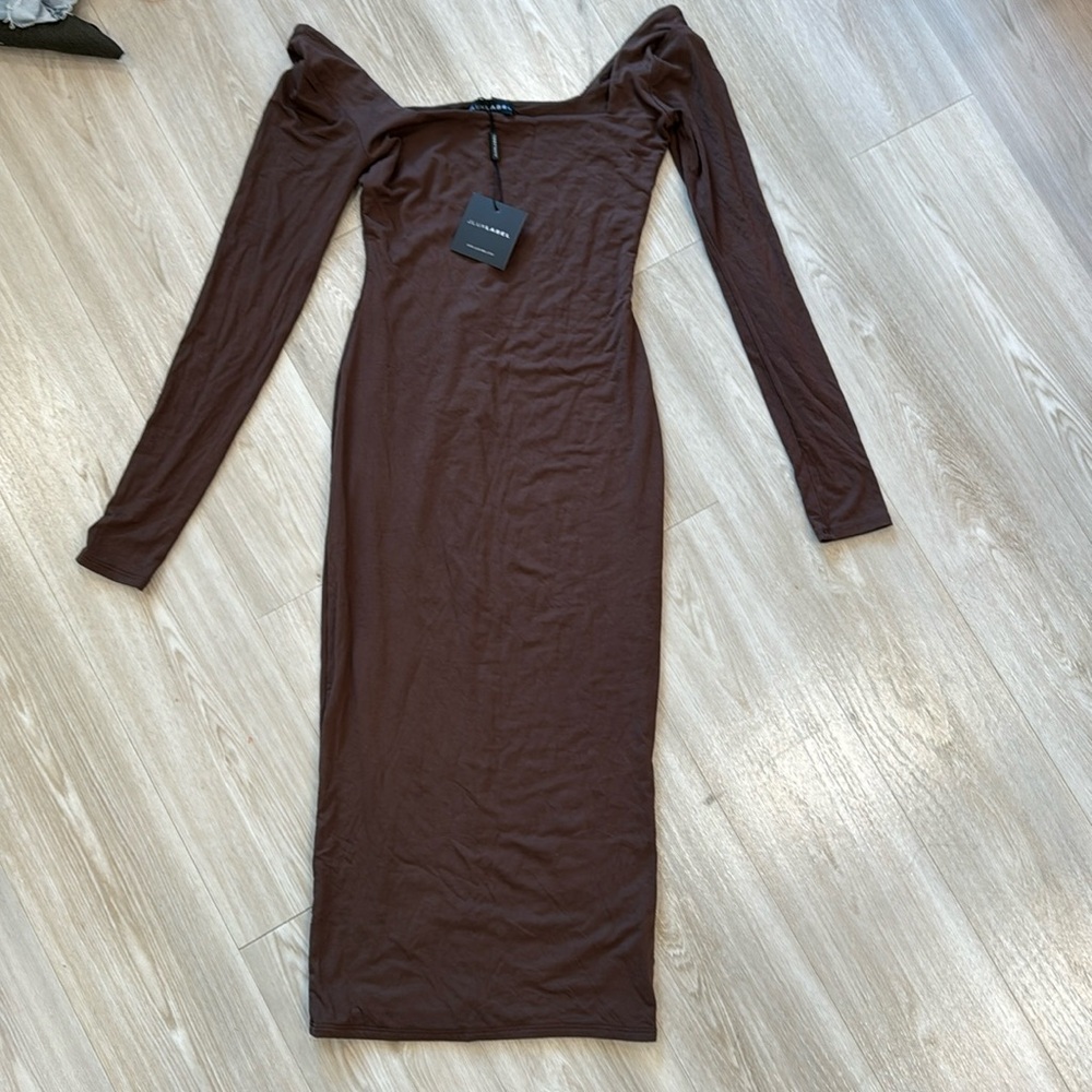 JLux Label Chocolate Madelyn Midi Dress - S